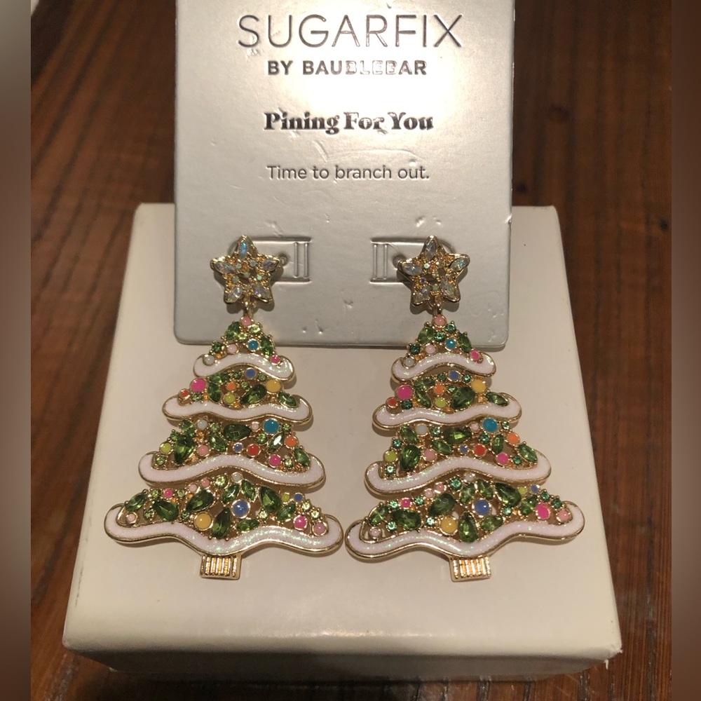 🎄 NWT - Sugarfix by Baublebar Christmas Tree Statement Earrings. Drop earrings - Picture 2 of 5